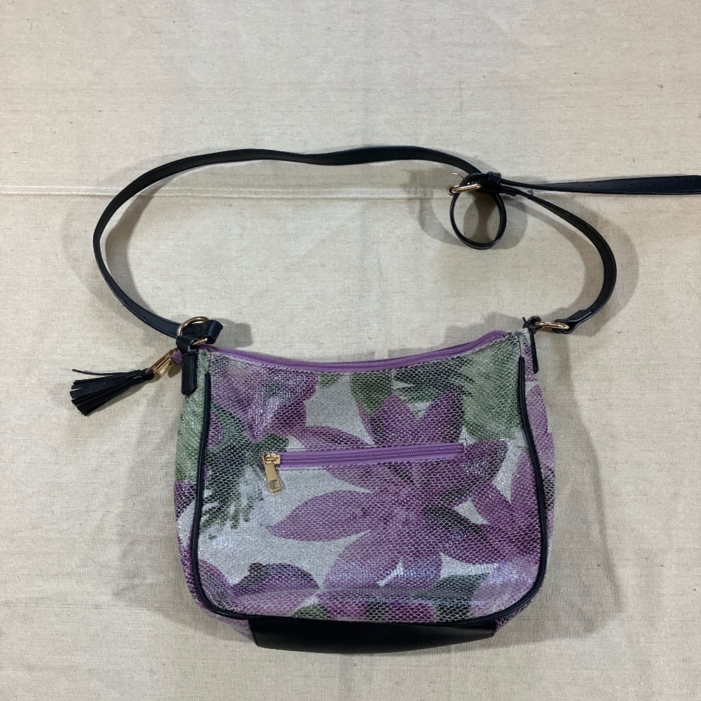 Mellow World floral purple purse